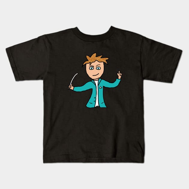 Orchestra Conductor Kids T-Shirt by Mark Ewbie